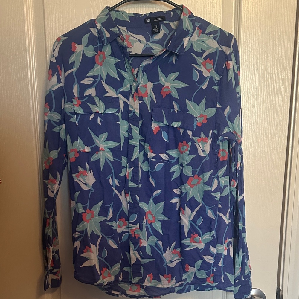 GAP Blue Floral Men's Casual Shirt